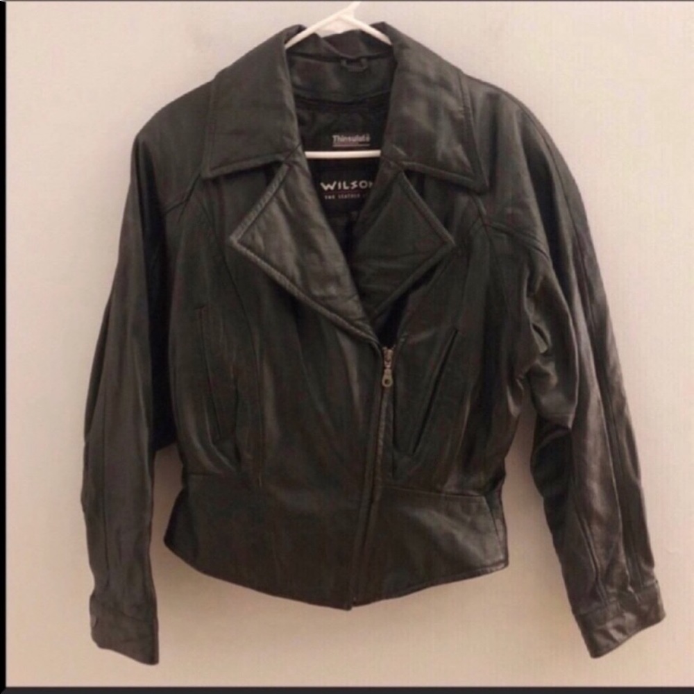 Wilson Women's Black Leather Jacket With Zip Out Thinsulate Liner